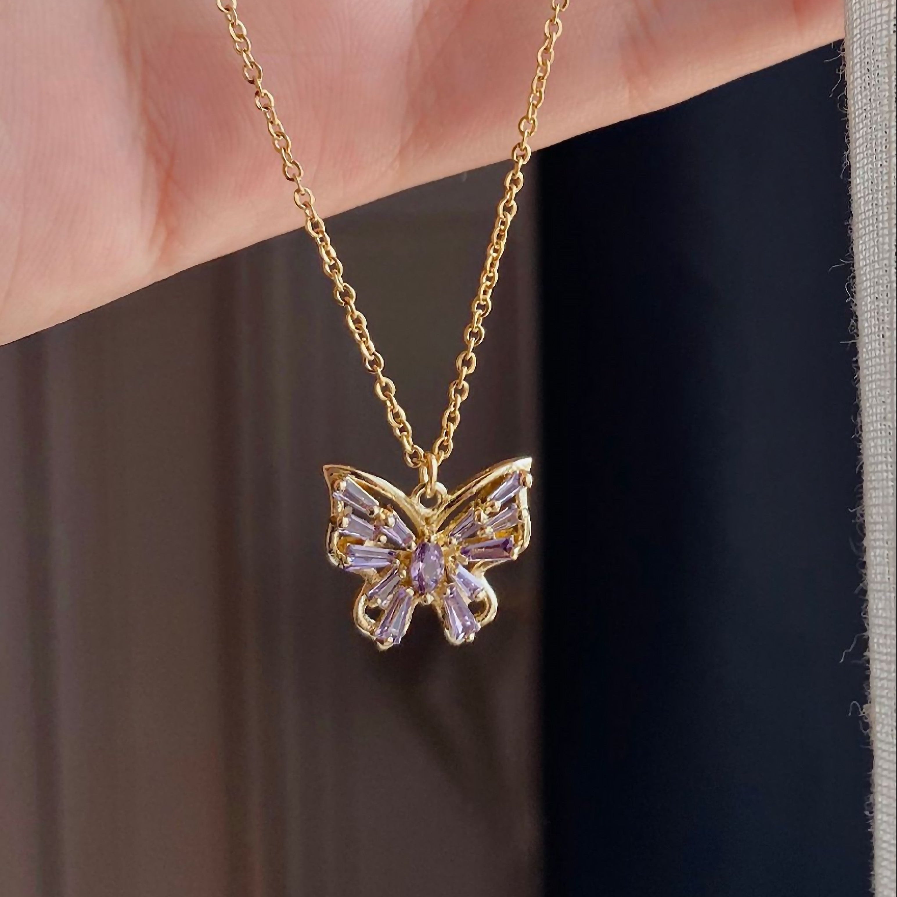 Crystal Butterfly Necklace