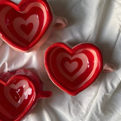 Heart-Shaped Ceramic Mugs