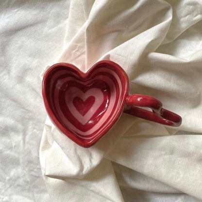 Heart-Shaped Ceramic Mugs