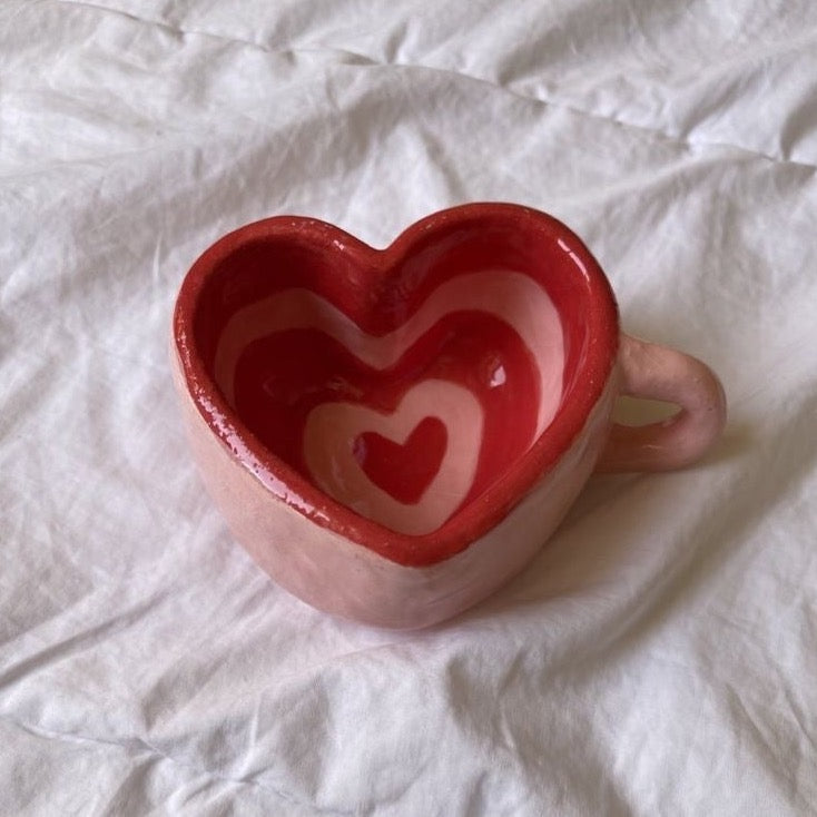 Heart-Shaped Ceramic Mugs