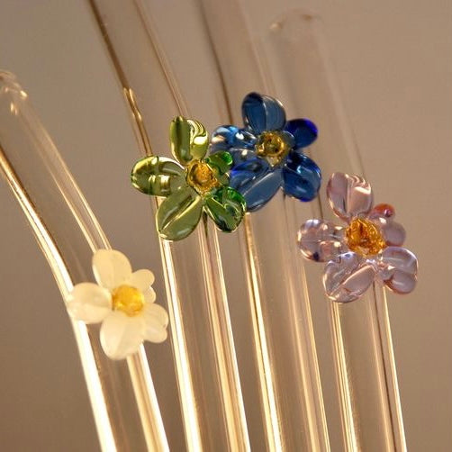 4PCS Flower Shaped Straw