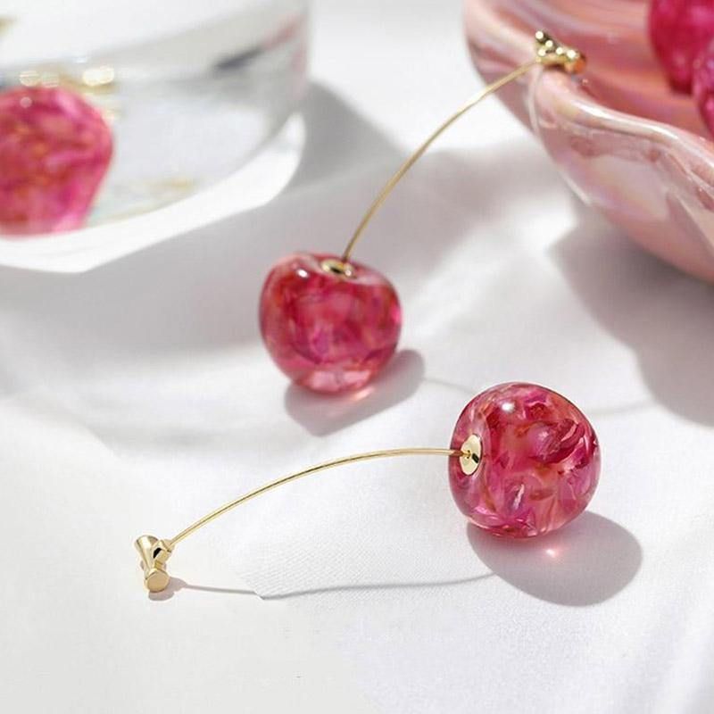 Red Cherry Drop Earrings