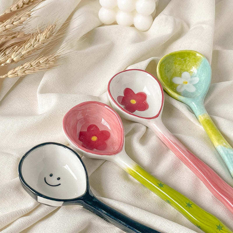 Ceramic Flower Spoons