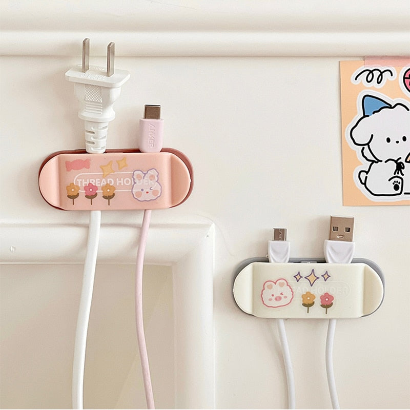 4pcs Cute Charging Cable Desk Organizers