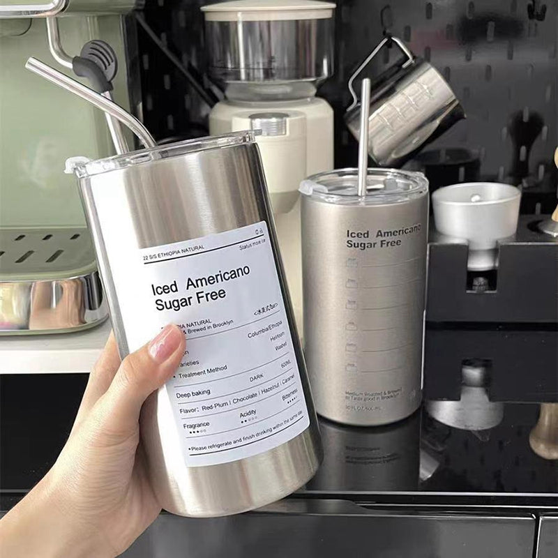 Stainless Steel Straw Bottle