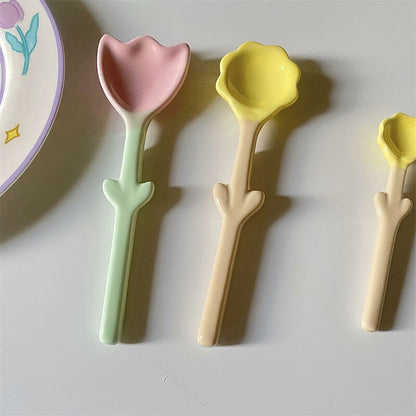 Tulip Shaped Ceramic Spoon