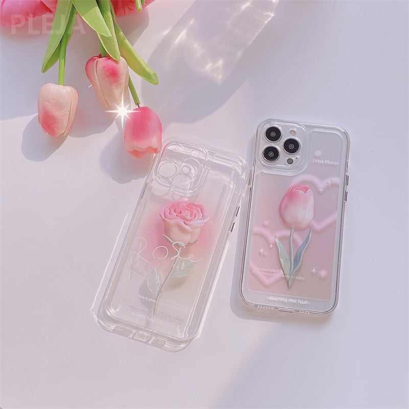 Pink Rose Flower Phone Case