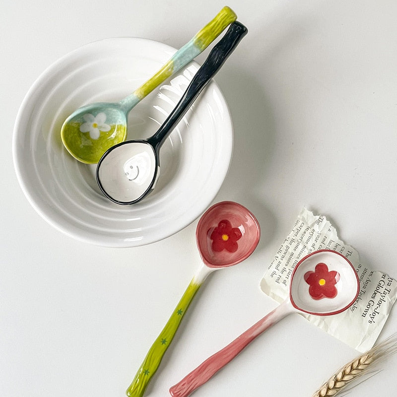 Ceramic Flower Spoons