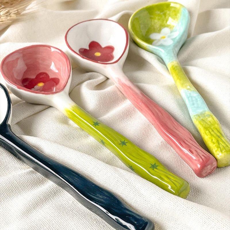 Ceramic Flower Spoons