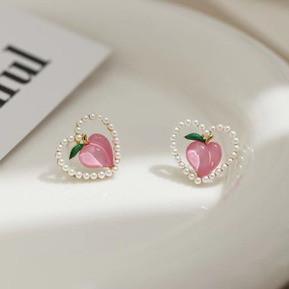 Peach Pearl Earrings