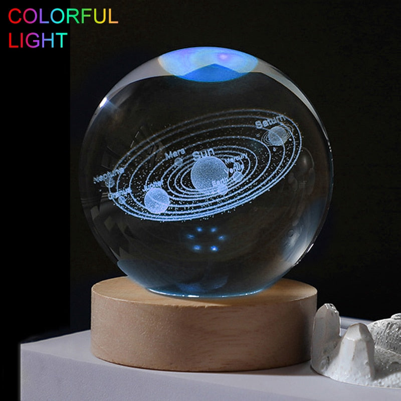 3D Laser Engraved Solar System Ball