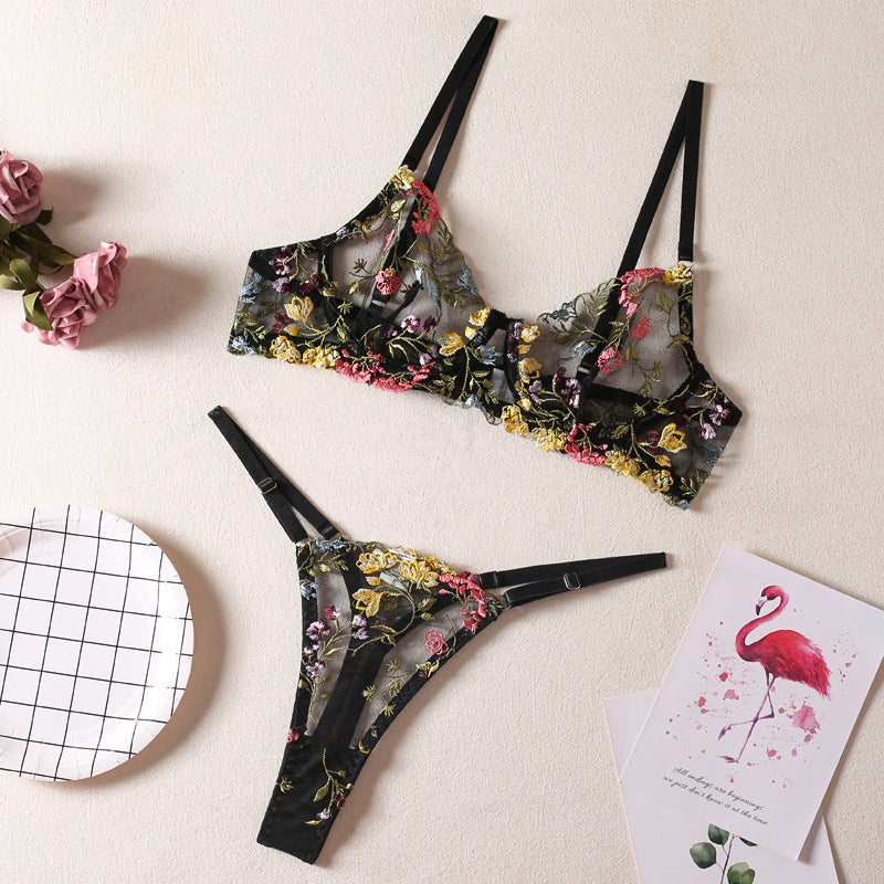 Floral Embroidered Lingerie