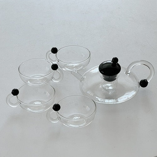 Glass Teacup Teapot Set