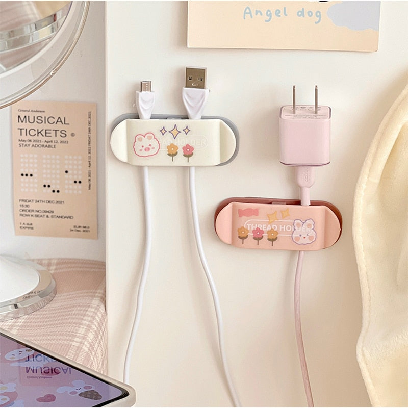 4pcs Cute Charging Cable Desk Organizers