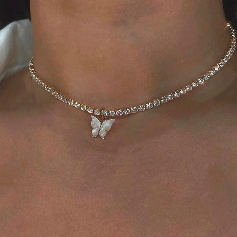 Diamond Butterfly Choker