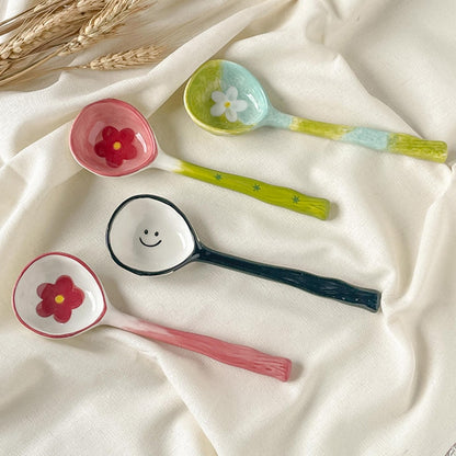 Ceramic Flower Spoons