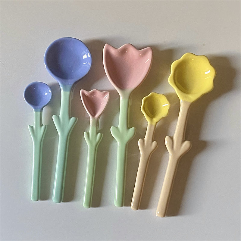 Tulip Shaped Ceramic Spoon