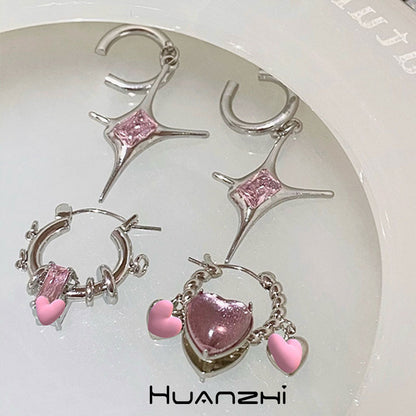 Y2K Pink Rhinestone Earrings