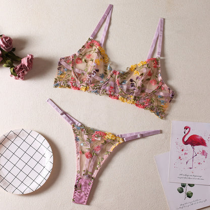 Floral Embroidered Lingerie