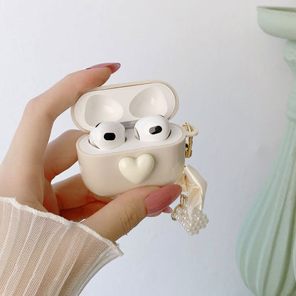 Heart and Bow Chain AirPods Case