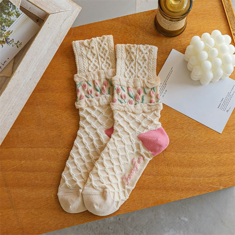 Tulip Flower Socks