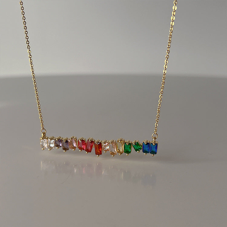 Micro Colorful Crystals Necklace