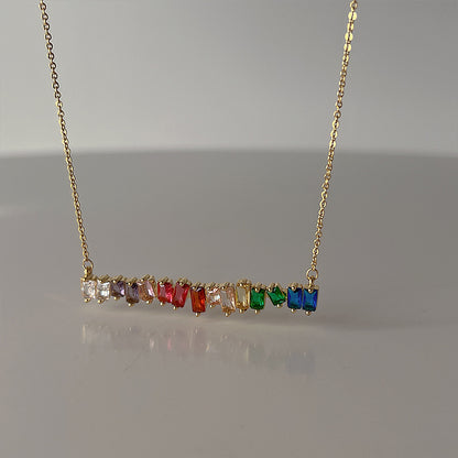 Micro Colorful Crystals Necklace