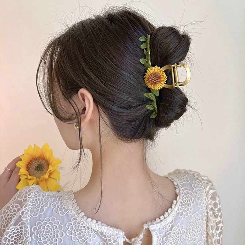 Sunflower Hair Claw Clip