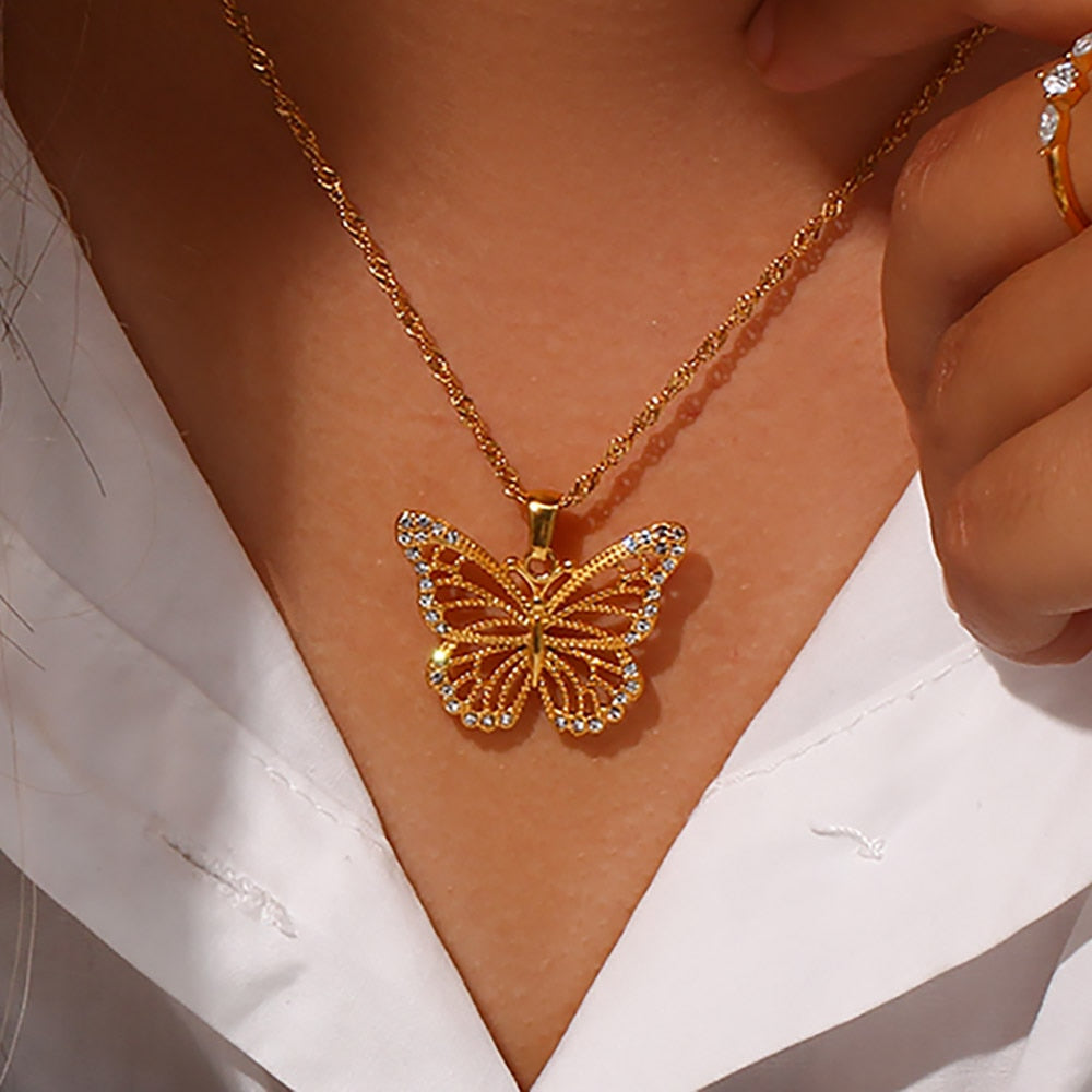 Crystal Butterfly Necklace