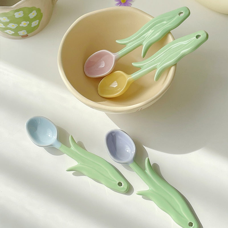 Tulip Ceramic Spoon