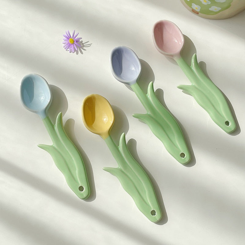 Tulip Ceramic Spoon