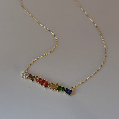 Micro Colorful Crystals Necklace