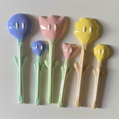 Tulip Shaped Ceramic Spoon