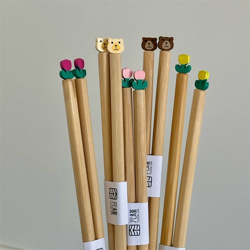 Bear &amp; Flower Chopsticks