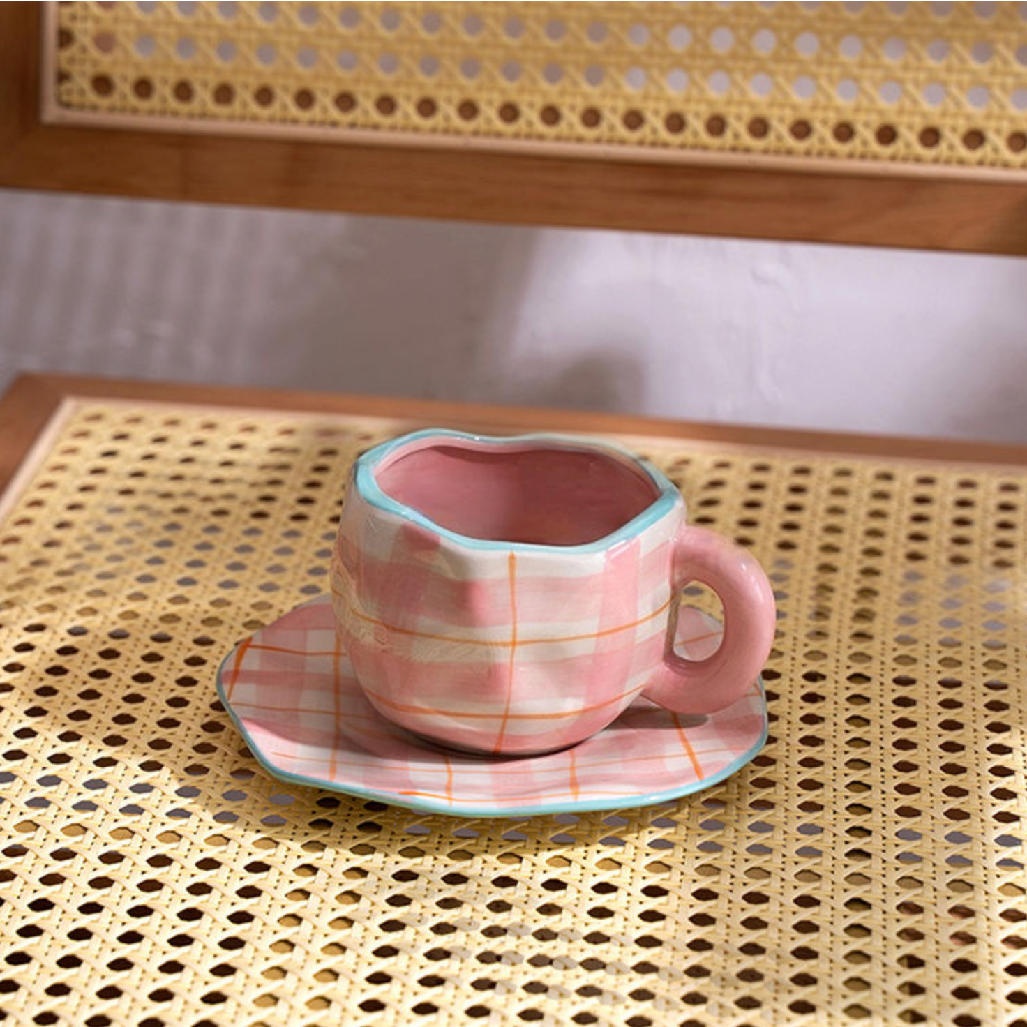 Ceramic Flower Cup And Saucer Set