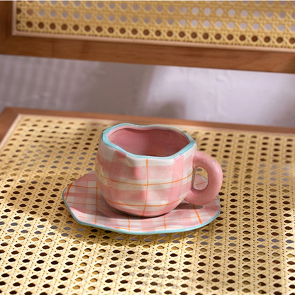 Ceramic Flower Cup And Saucer Set