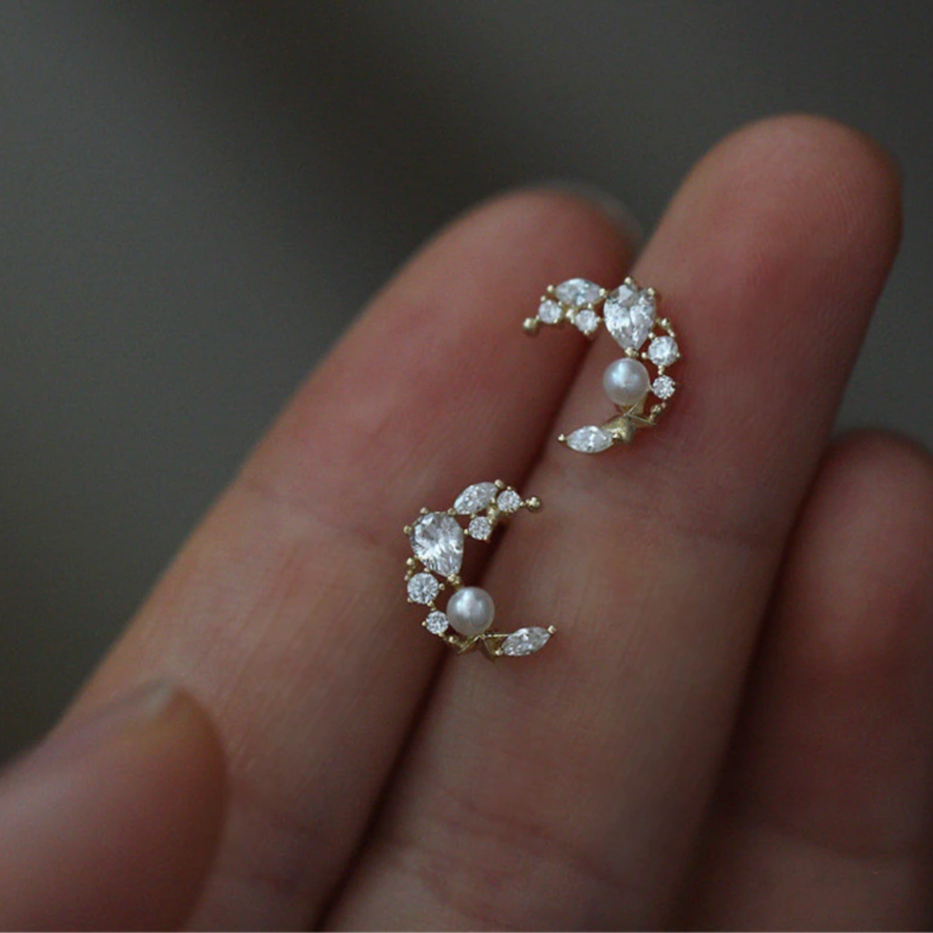 Dainty Crystal Stud Earrings