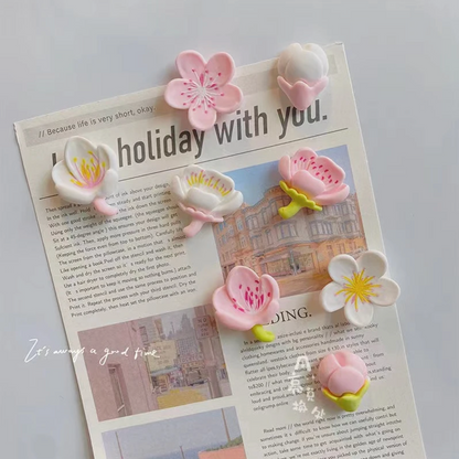 Flower Resin Refrigerator Magnets Set