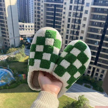 Checkerboard Cotton Slippers