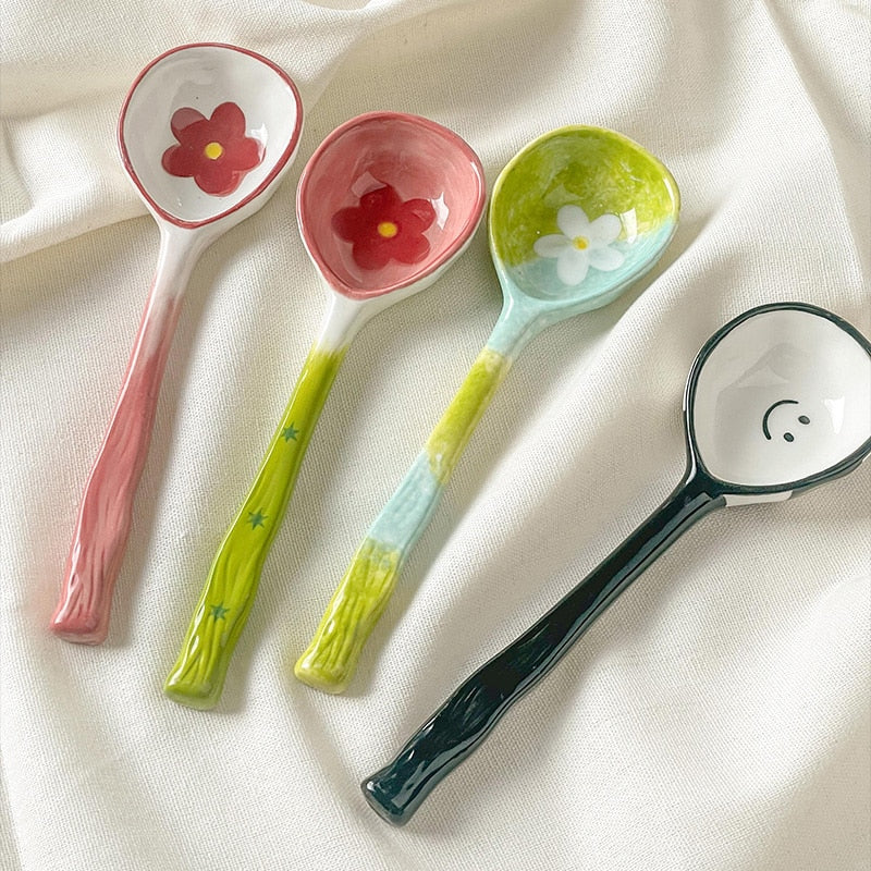 Ceramic Flower Spoons