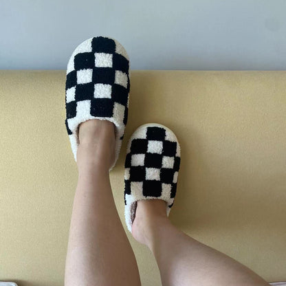 Checkerboard Cotton Slippers