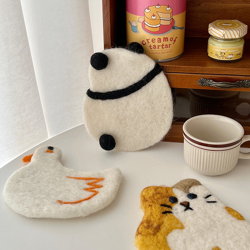 Handmade Animal Plush Coasters