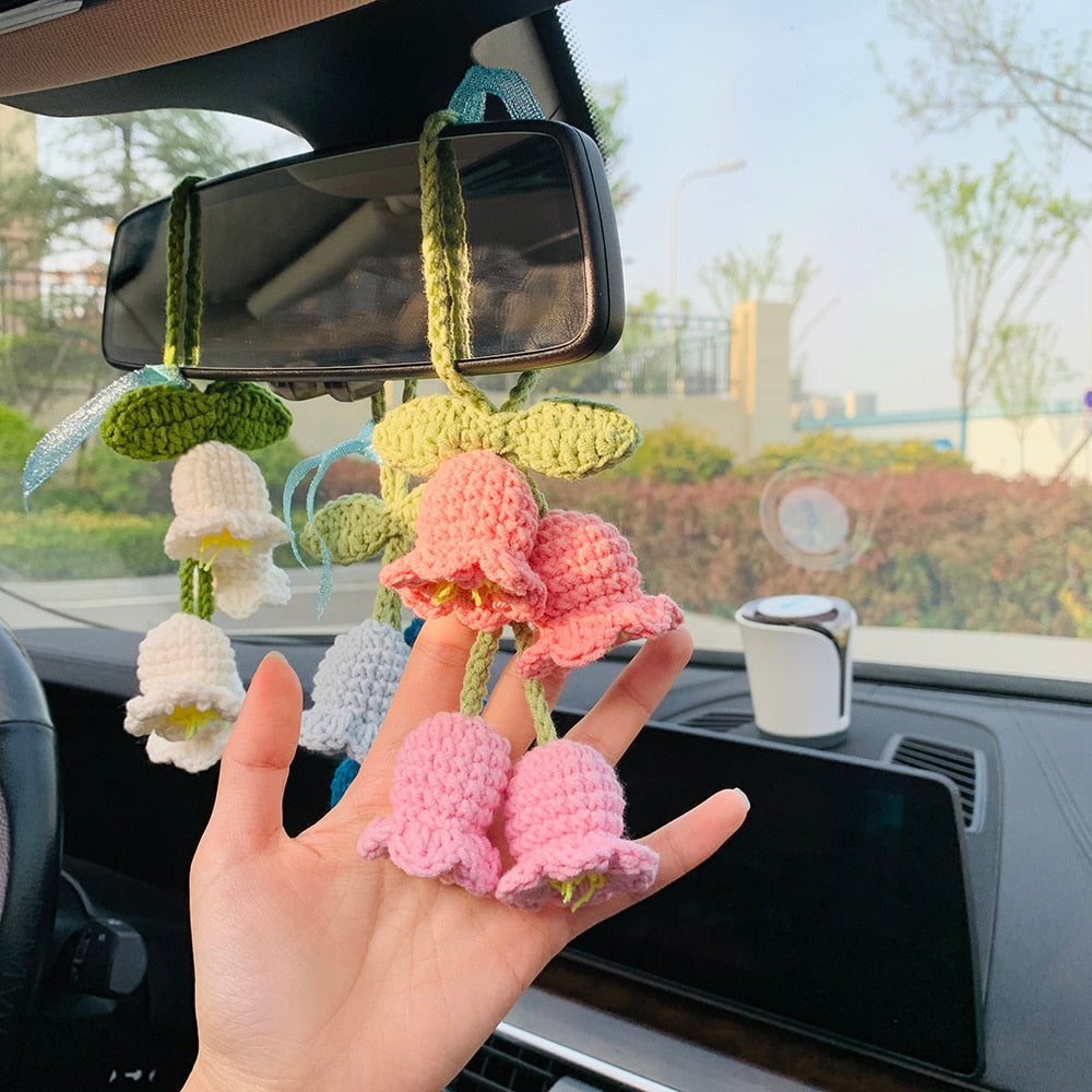 Lily Of The Valley Crochet Car Charm