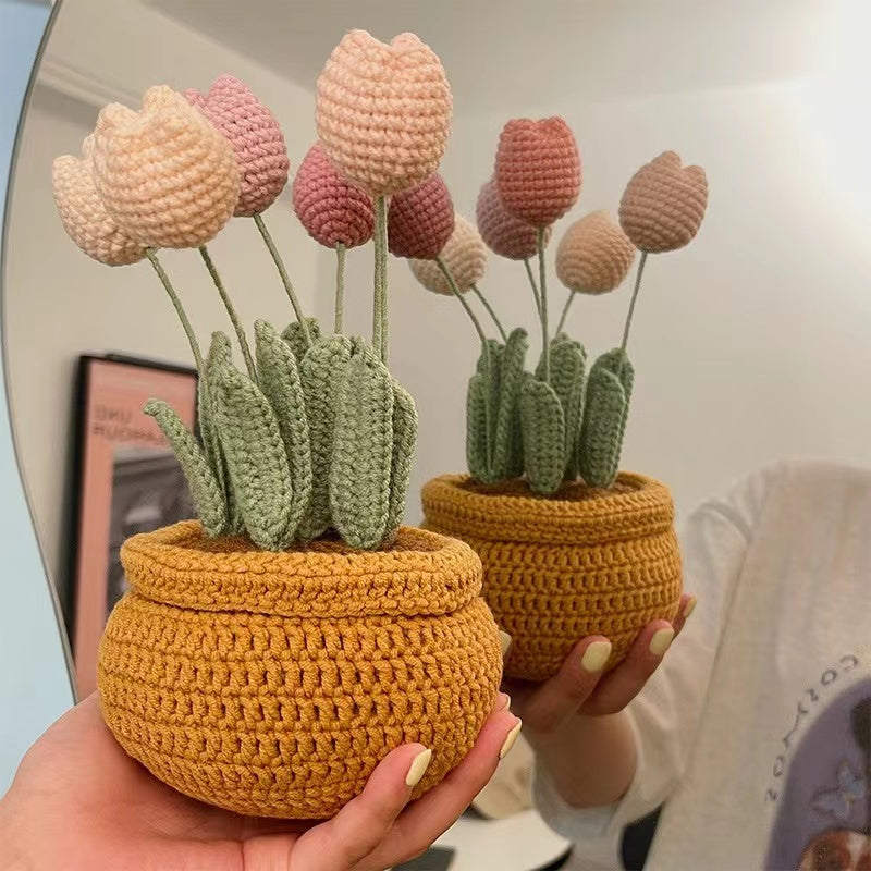 DIY Crochet Tulip Pot