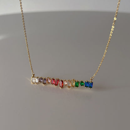 Micro Colorful Crystals Necklace