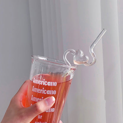 Heart Glass Straw