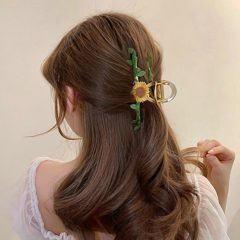 Sunflower Hair Claw Clip