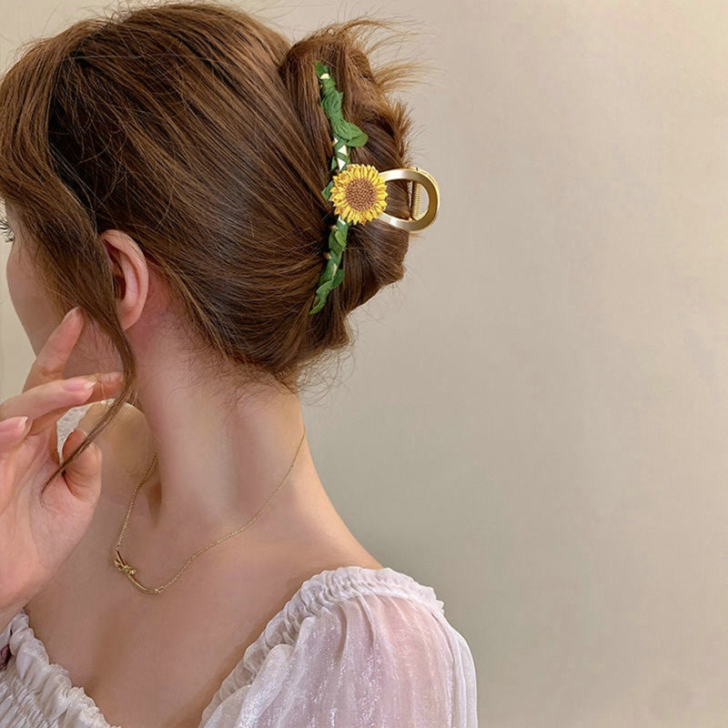 Sunflower Hair Claw Clip
