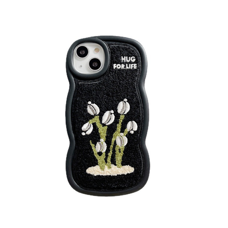 Small Tulip Embroidered Phone Case