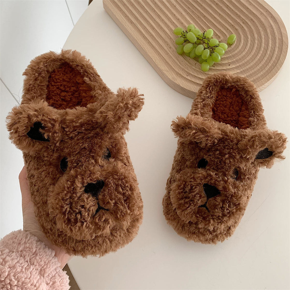 Plush Dog Ears Slippers